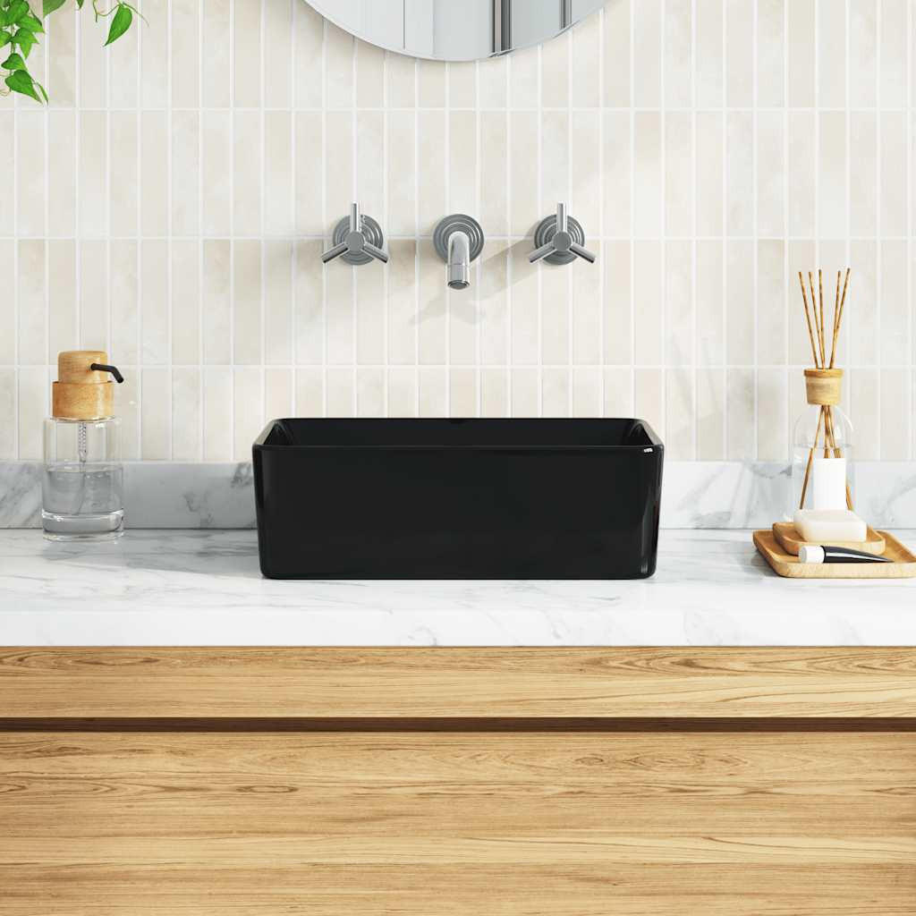 WASCHBECKEN Lancaster 40/30/13 cm - Schwarz, Keramik (40/13/30cm) - Nettlife