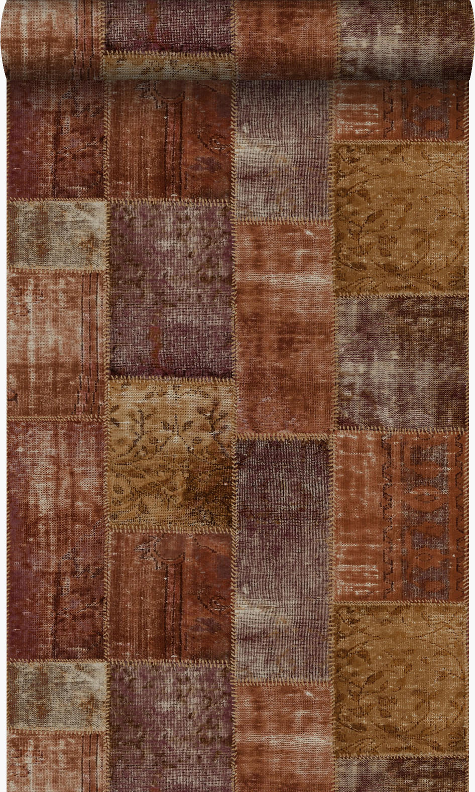 TAPETE Kelim-Patchwork 53 cm x 10.05 m - Orange, Papier (53/1000cm) - Origin Wallcoverings