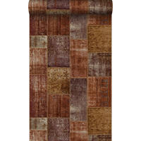TAPETE Kelim-Patchwork 53 cm x 10.05 m - Orange, Papier (53/1000cm) - Origin Wallcoverings