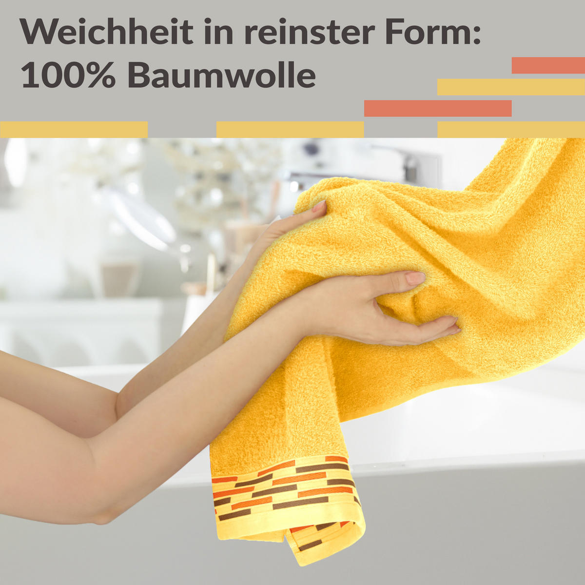 HANDTUCH Lugano Gelb 2er 50x100 cm - Gelb, Textil (50/100cm) - Lashuma