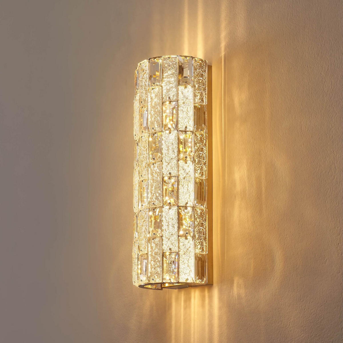 WANDLEUCHTE Velario, Transparent und Goldfarben, 38cm - Goldfarben, Glas (13/38/10.1cm) - KOSILUM