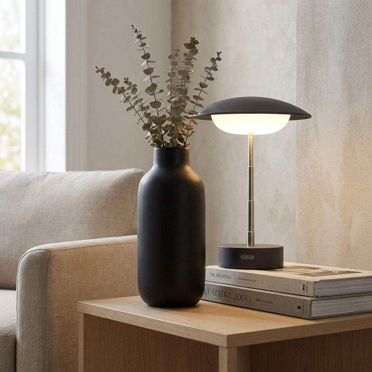 LED TISCHLEUCHTE TOMO Anthrazit - Anthrazit, Metall (15/19/26cm) - Globo Lighting