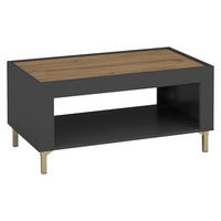 COUCHTISCH Mossa MO09 - Goldfarben/Schwarz, Holzwerkstoff/Kunststoff (56/97/47cm) - MIRJAN24