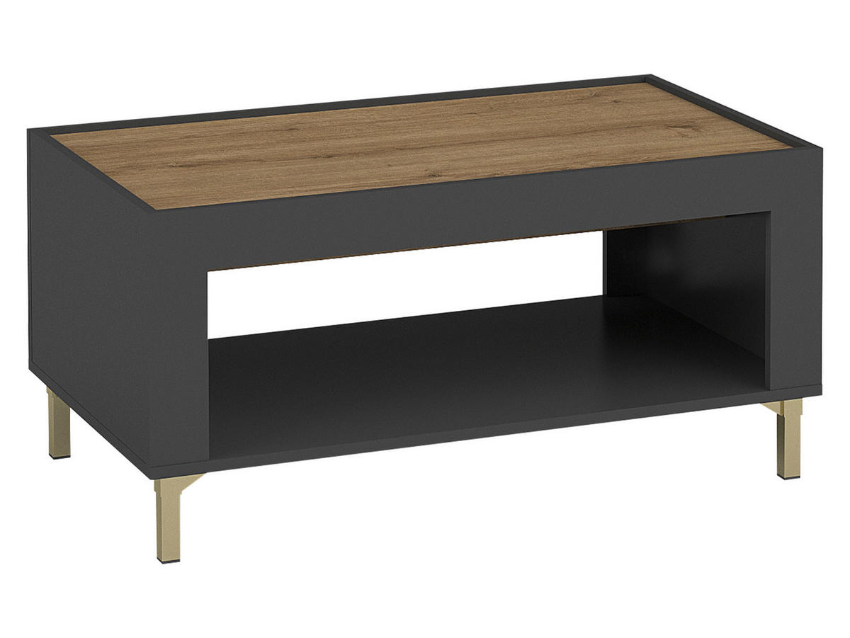 COUCHTISCH Mossa MO09 - Goldfarben/Schwarz, Holzwerkstoff/Kunststoff (56/97/47cm) - MIRJAN24