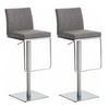 BARHOCKER 2er Set Stoff Grau - Edelstahlfarben/Grau, Textil/Metall (42/86/44cm) - CLP