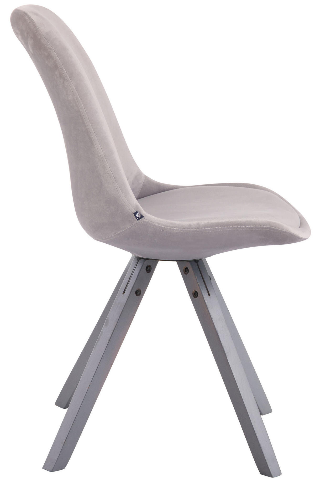 STUHL Samt grau - Grau, Holz/Textil (48/84/56cm) - CLP