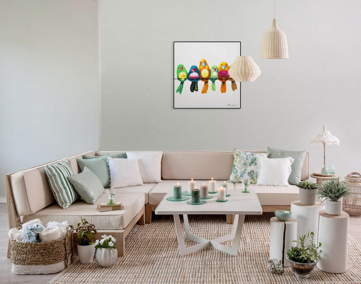 ÖLGEMÄLDE 60/60 cm - Beige/Multicolor, Holz/Textil (1.15/60cm) - KUNSTLOFT