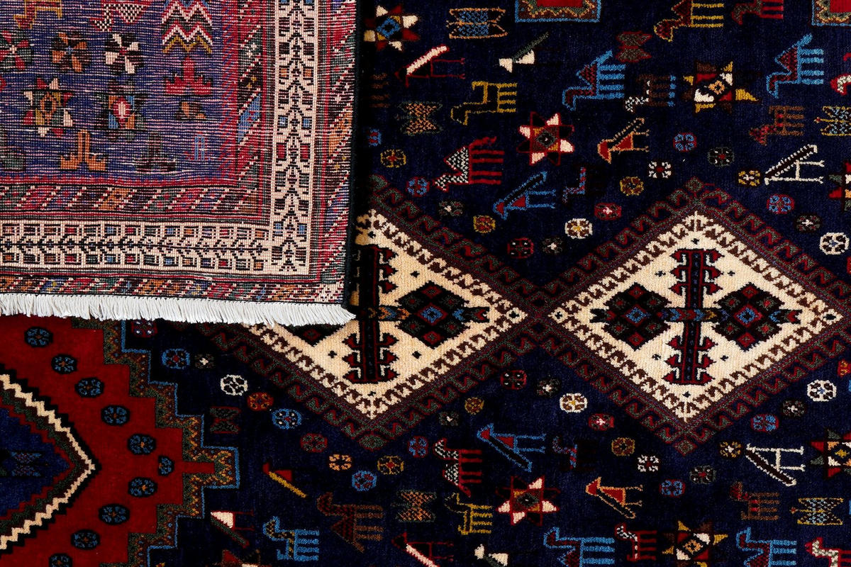 ORIENTTEPPICH handgeknüpft Afshar Rot, Blau 245/167 cm Schurwolle - Blau/Rot, Textil (167/245cm) - Looma