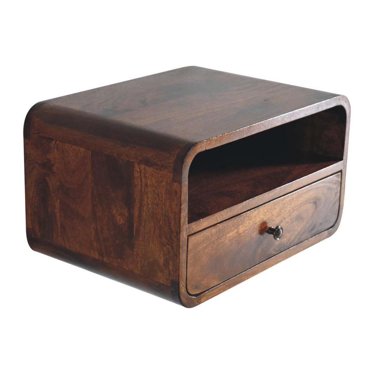 NACHTTISCH Levitate - Kastanienfarben/Messingfarben, Holz/Metall (45/25/32cm) - Artisan Furniture