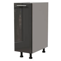 KÜCHENUNTERSCHRANK Essen D1D/20 Graphit Hochglanz / Weiß Matt 20 / 50 / 82cm - Graphitfarben/Weiß, Holz/Holzwerkstoff (20/82/50cm) - Feldmann-Wohnen