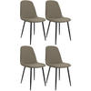 ESSZIMMERSTUHL 4er Set Stoff Taupe - Taupe/Schwarz, Textil/Metall (45/88/54cm) - CLP