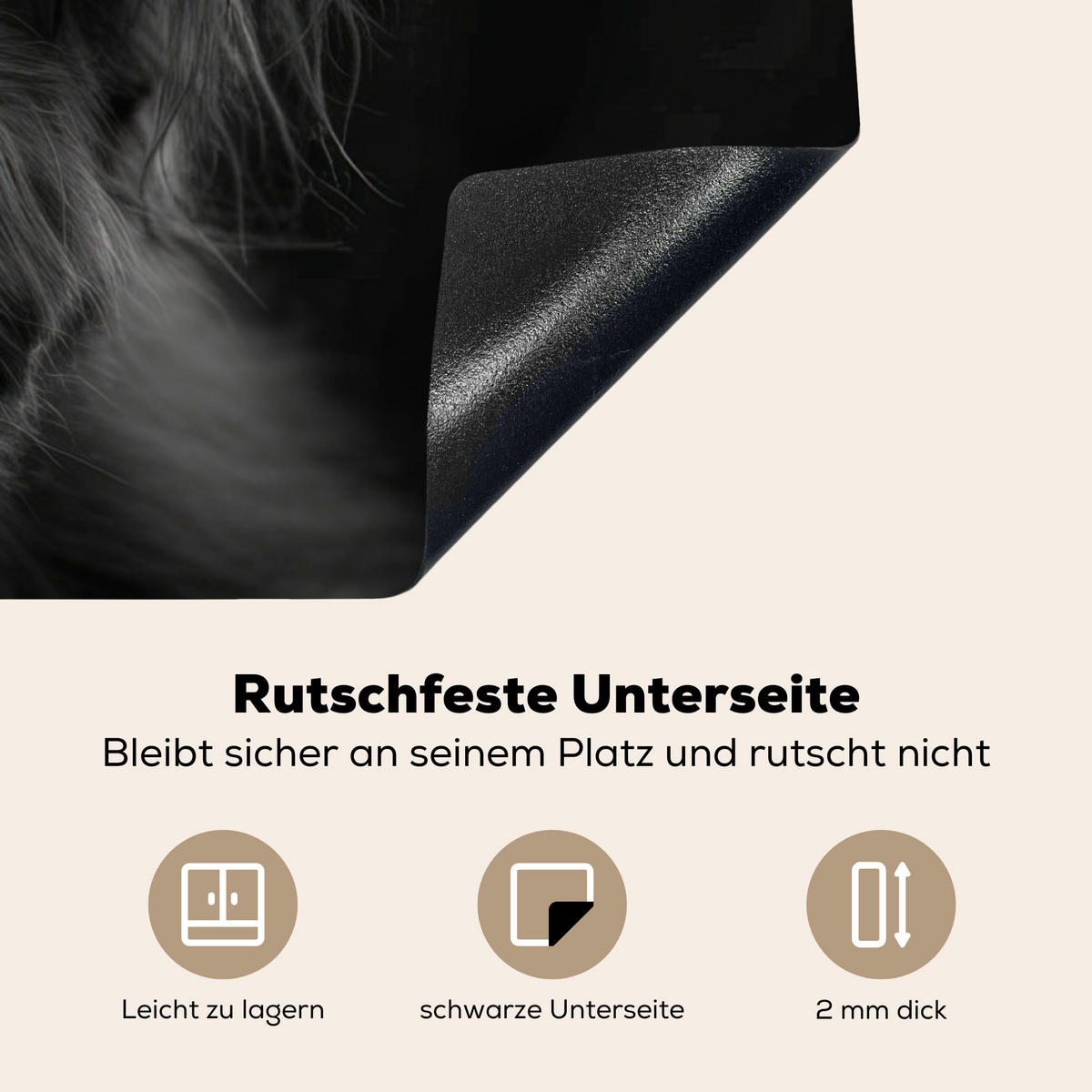 HERDABDECKPLATTE Scottish Highlander - Schwarz - Kalb - Kuh Ceranfeldabdeckung 90x52 cm - Schwarz, Kunststoff (90/52/0.2cm) - MuchoWow