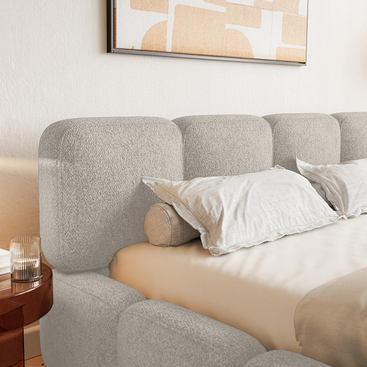 POLSTERBETT BALMONTE 140x200 cm, Beige - Beige, Textil (200/140cm) - Fedve