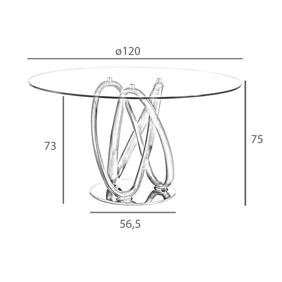 ESSTISCH Rund Glas Walnuss Ø120/75 cm - Transparent/Walnussfarben, Glas/Holz (120/120/75cm) - ANGEL CERDA