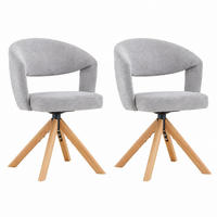 ESSZIMMERSTUHL 2er-Set drehbar 81,5 cm Stoff Grau Massivholz - Grau, Holz (47.5/81.5/47cm) - Meubliv