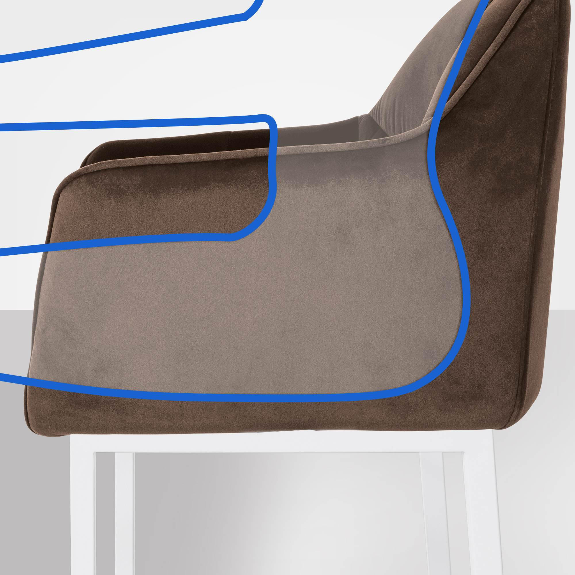 BARHOCKER Samt Braun - Weiß/Braun, Textil/Metall (64/110/48cm) - CLP