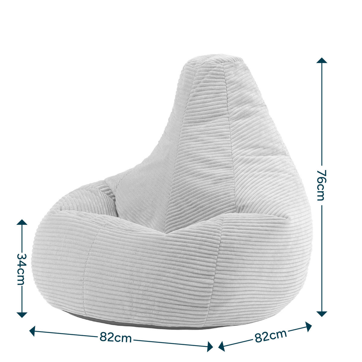 SITZSACK Dalton - Grau, Kunststoff/Textil (82/76/82cm) - icon