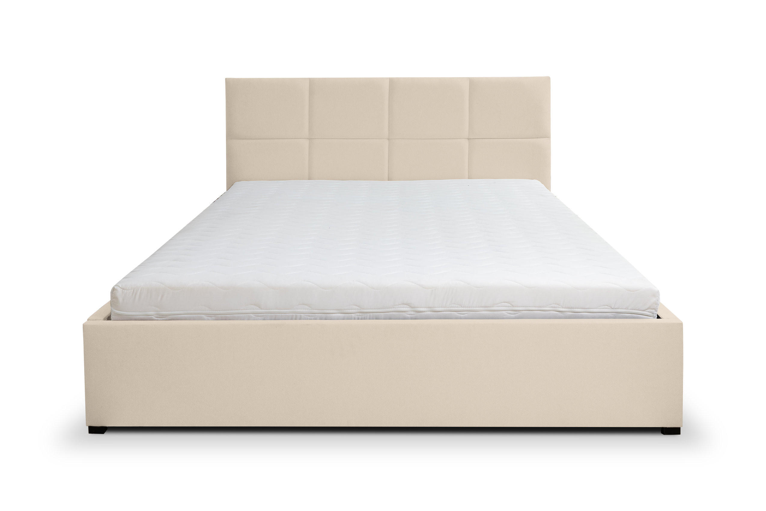 POLSTERBETT BETTY mit Kopfteil, 140 x200 cm, Doppelbett mit Bettkasten und Lattenrost aus Velourstoff, Velourstoff, Frabe: Beige - Beige, Holz/Kunststoff (140/200cm) - VENASI MÖBEL