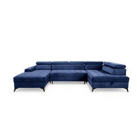 WOHNLANDSCHAFT Agnesa In Salvador - Dunkelblau, Holzwerkstoff/Textil (345/95/200cm) - Fun Möbel