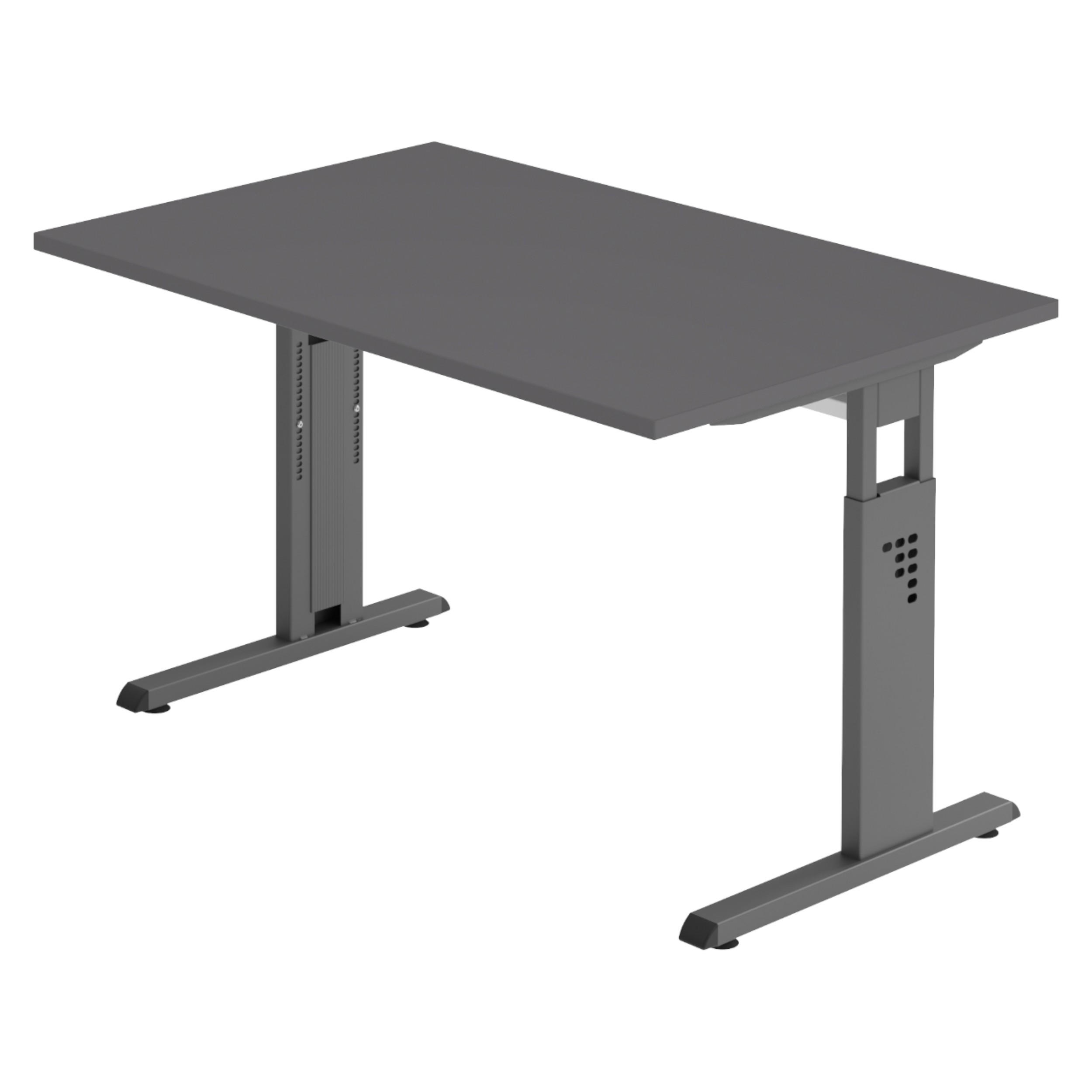 SCHREIBTISCH Serie-O 80/120/74 cm in Graphitfarben/Graphitfarben - Graphitfarben, Holzwerkstoff (80/120/74cm) - bümö