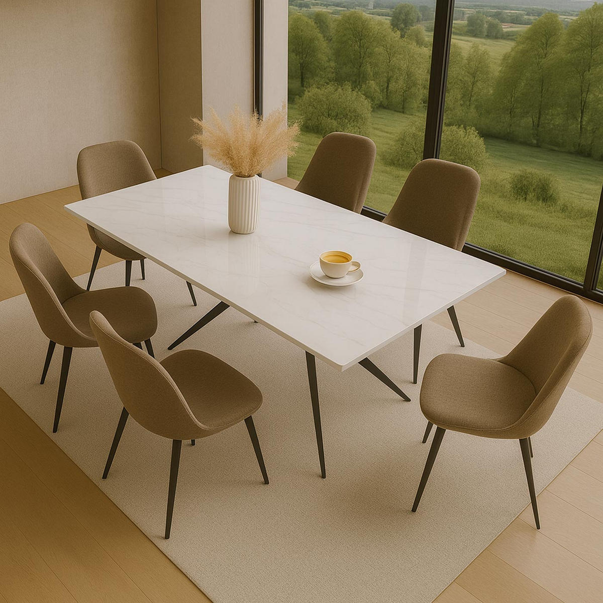 ESSZIMMERTISCH eckig Weiß - Weiß, Stein (90/160/76cm) - MCW