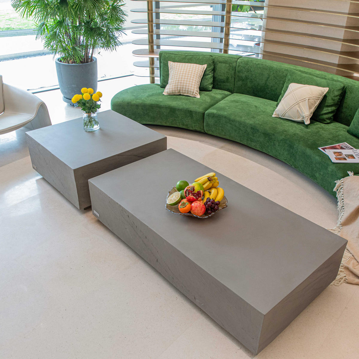 COUCHTISCH COLORADO aus GF-Beton Rechteck, Wetterbeständig, 153x77x36 cm - Grau, Naturmaterialien (153/77/36cm) - Elementi