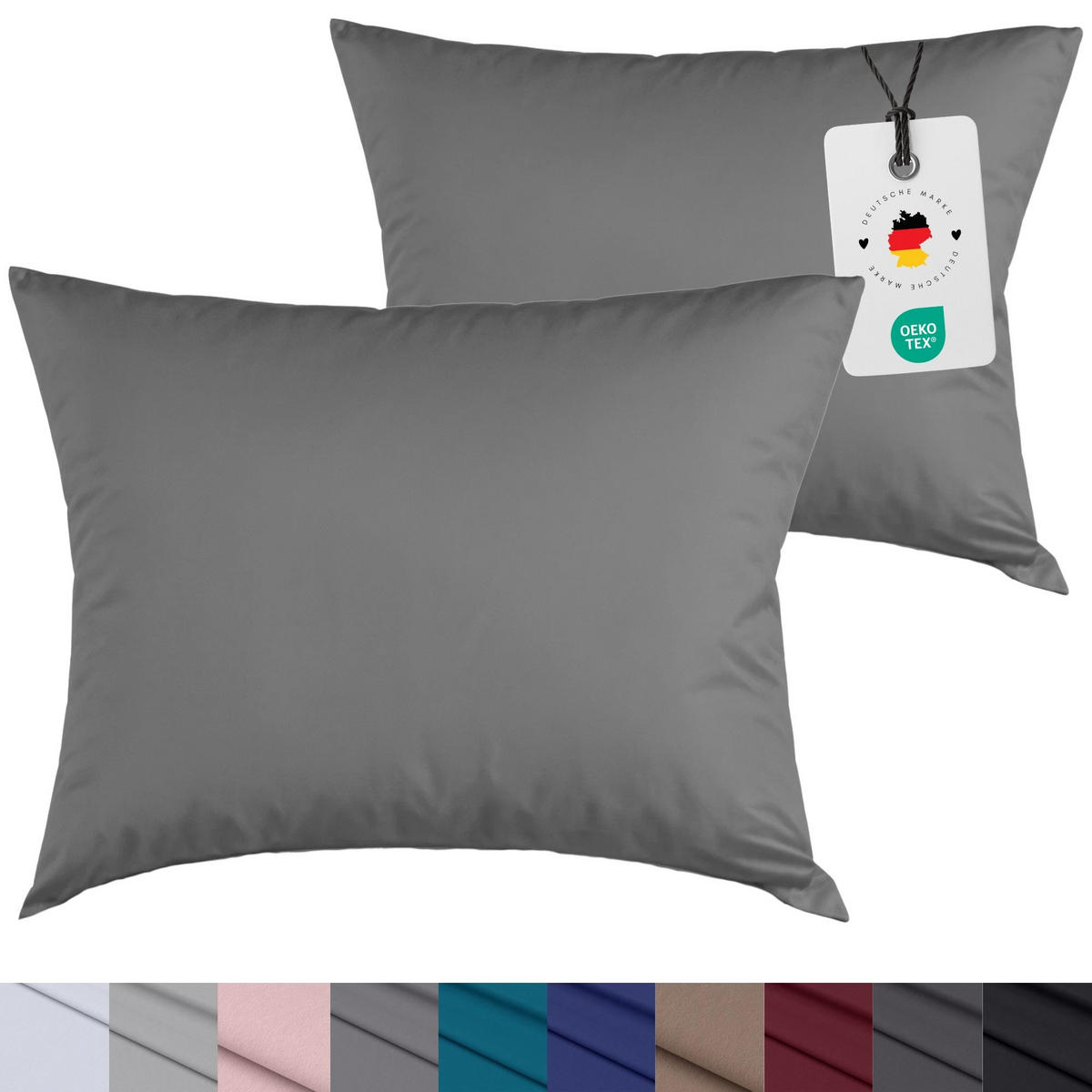 KISSENBEZUG 80x80 cm aus 100% Mikrofaser, Kissenhülle Grau Einfarbig - Grau, Textil (80/80cm) - Carpe Sonno