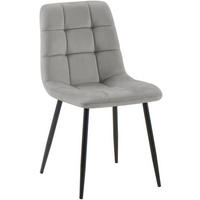 STUHL Samt Grau - Grau, Textil/Metall (45/84/55cm) - CLP