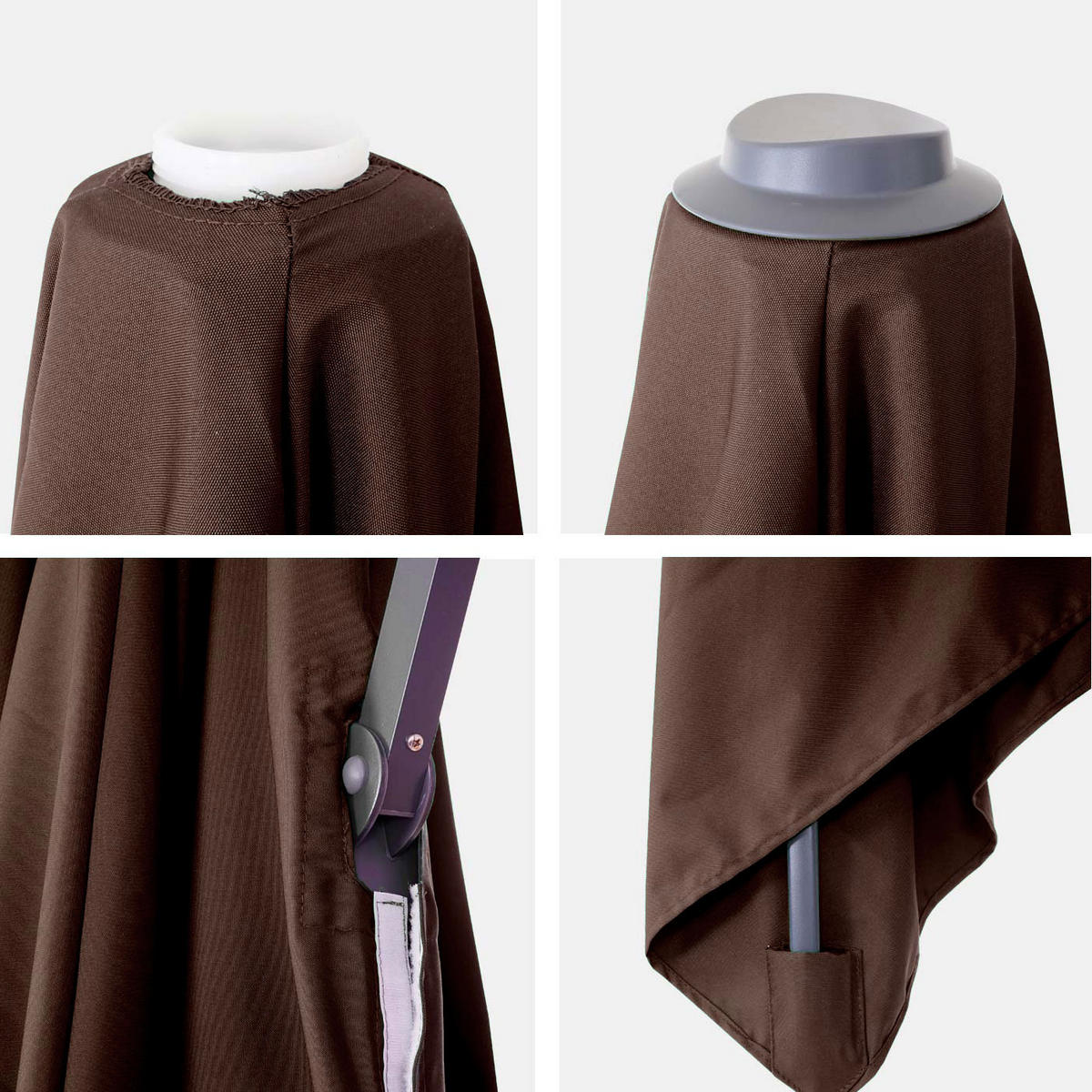 ERSATZ-BEZUG FÜR SCHIRM Braun - Braun, Textil (295/395cm) - MCW