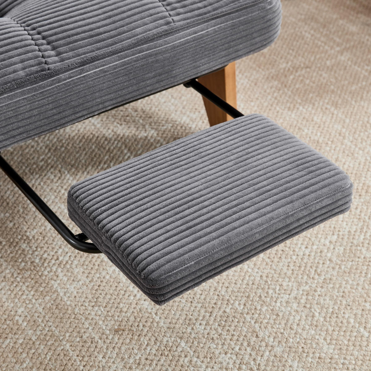 SESSEL Relaxsessel mit Fußstütze & Lendenkissen,verstellbar,Dunkelgrau - Dunkelgrau, Holz (73/90/59cm) - LVHOM