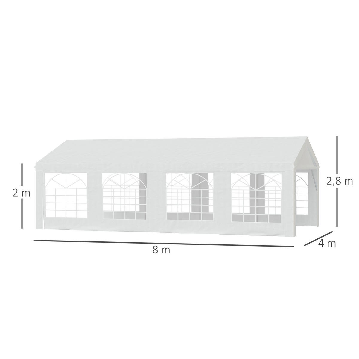 PARTYZELT Weiß 1 Stück - Weiß, Kunststoff (800/280/400cm) - GiPP