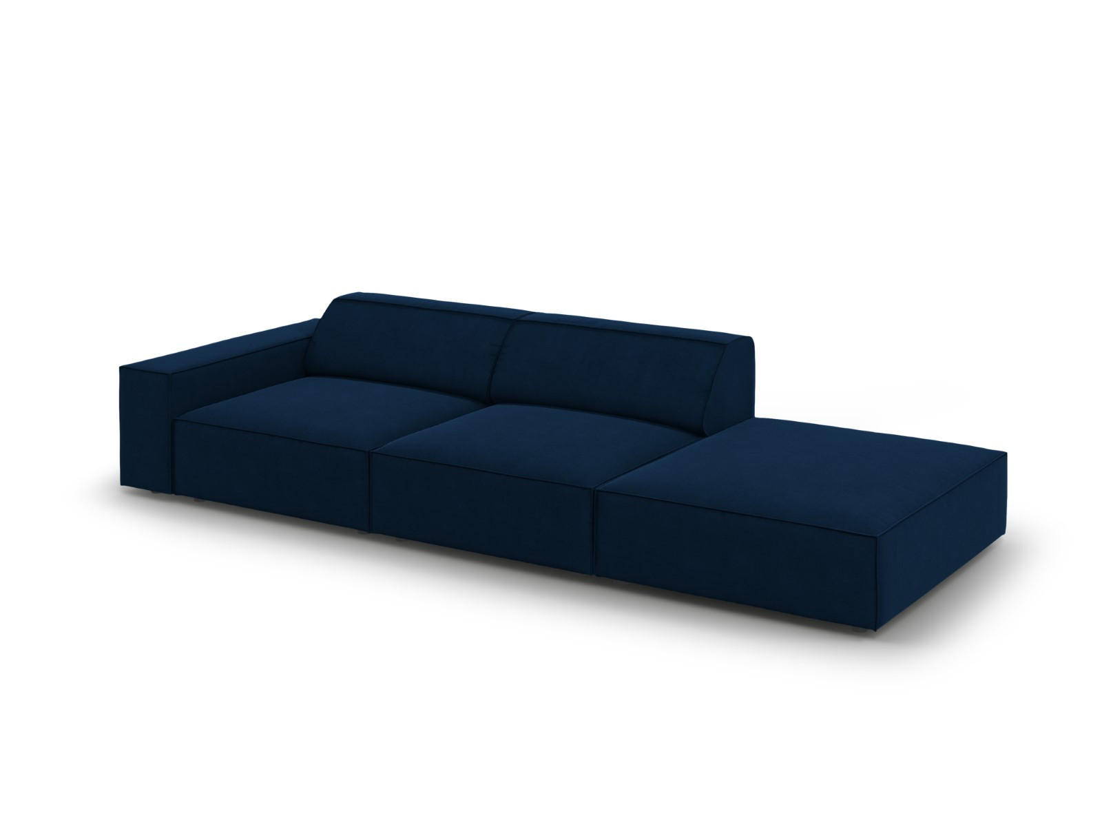 SOFA Jodie aus Samt königsblau 3 Sitzplätze - Blau, Textil (262/70/102cm) - Micadoni