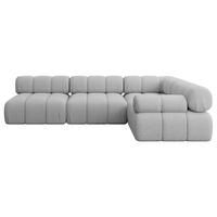 ECKSOFA modulares Sofa Mende-L2 - 285x190x70 cm Hellgrau Bouclé - Hellgrau, Holzwerkstoff/Textil (285/190cm) - ALTDECOR