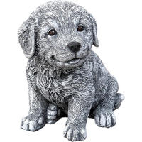 STEINFIGUR Berner Sennenhund Welpe, Frostfest, massiver Steinguss - Grau, Stein (13/16/14cm) - stoneandstyle