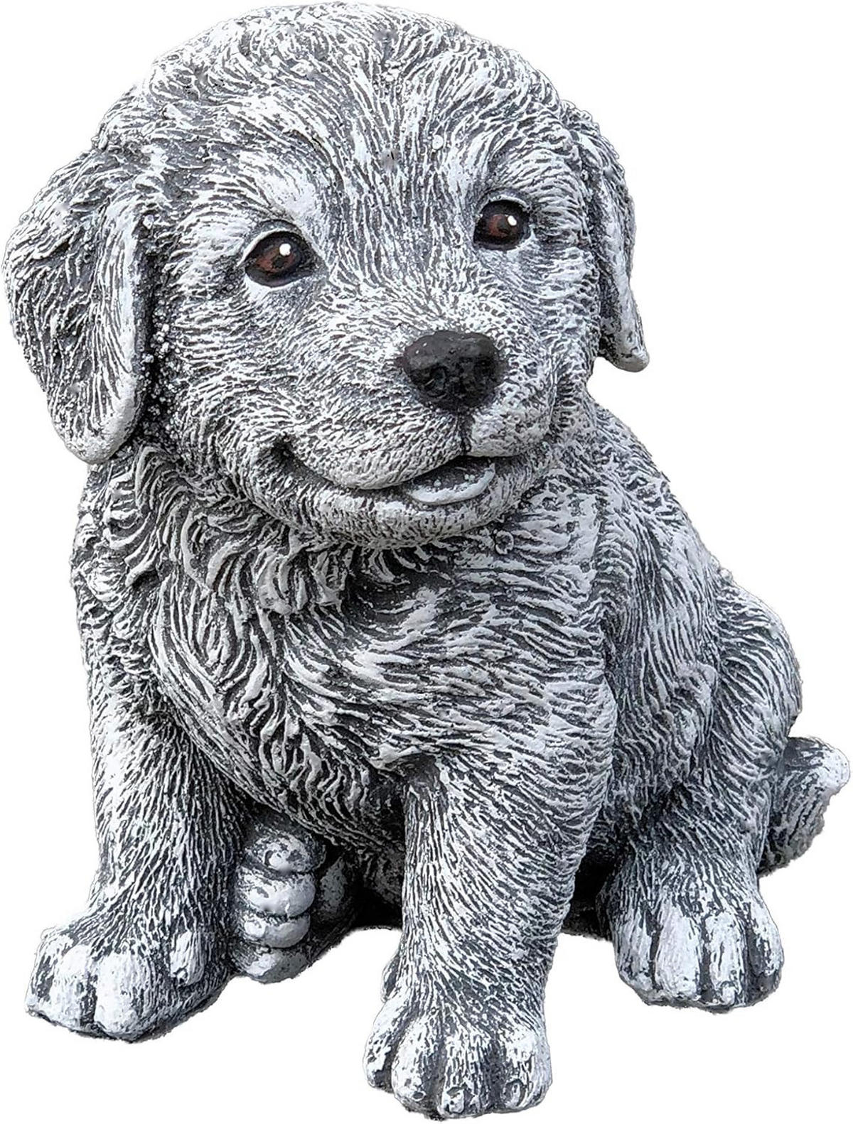 STEINFIGUR Berner Sennenhund Welpe, Frostfest, massiver Steinguss - Grau, Stein (13/16/14cm) - stoneandstyle