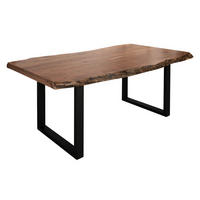 BAUMTISCH Akazie 160x90x77 natur lackiert / U-Beine anthrazit matt FREEFORM 5 - Naturfarben, Holz (160/90/77cm) - Massivmoebel24