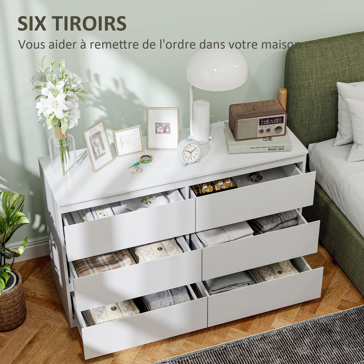 KOMMODE Weiß 120/39/75 cm - Weiß, Holzwerkstoff (120/75/39cm) - PANGIVO