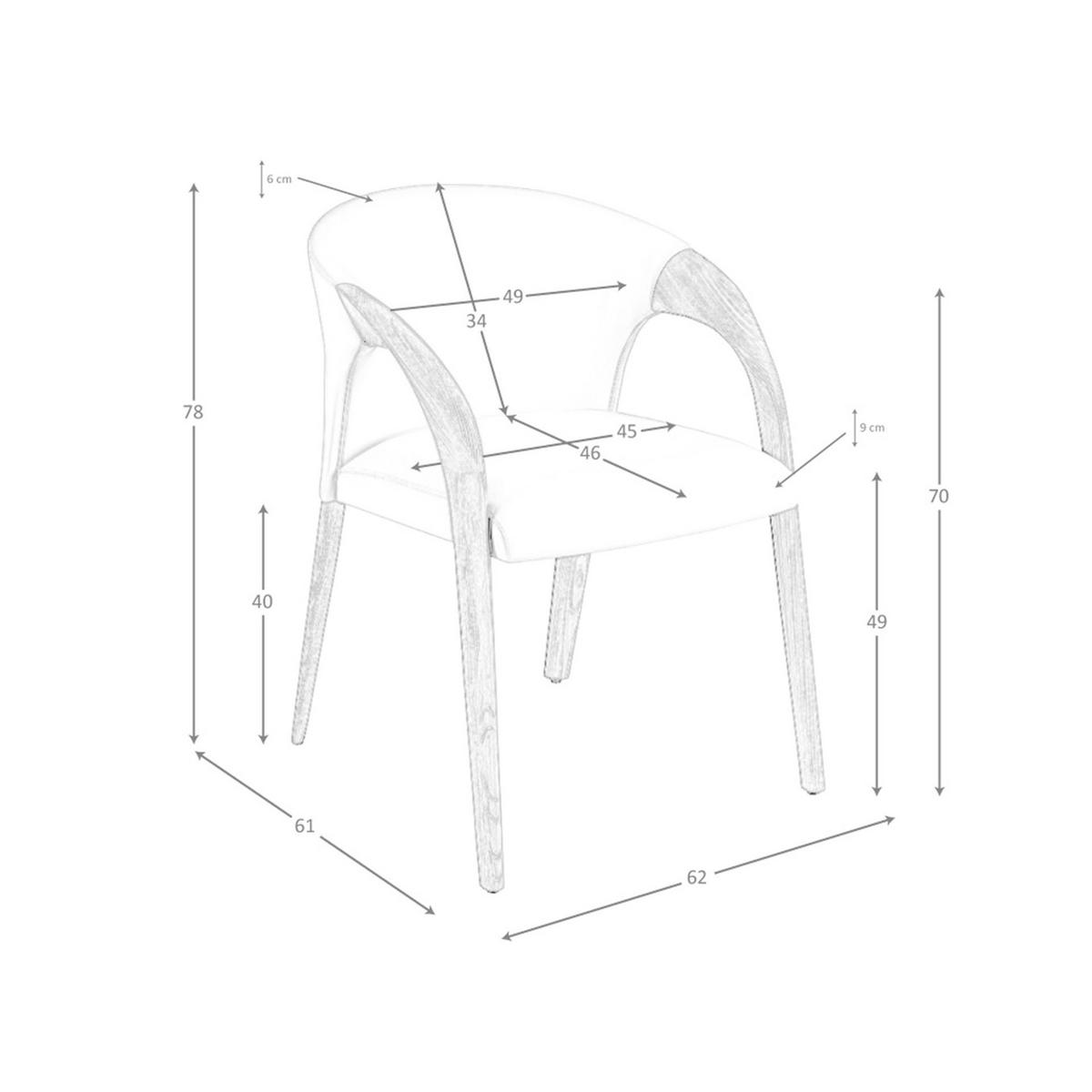 STUHL Cremefarbener Samtstuhl 62/61/78 cm - Creme, Textil (62/78/61cm) - ANGEL CERDA