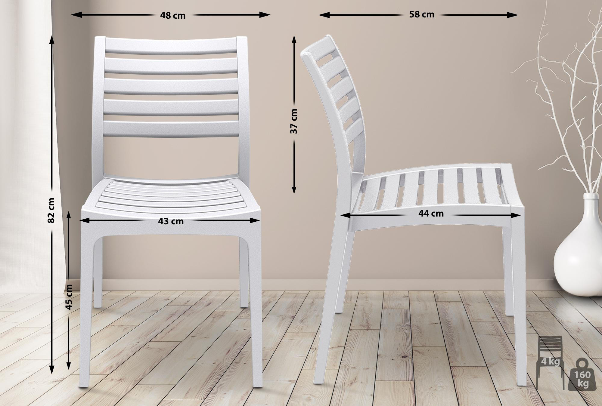 STUHL Argon weiß - Weiß, Kunststoff (48/82/58cm) - TPFGarden