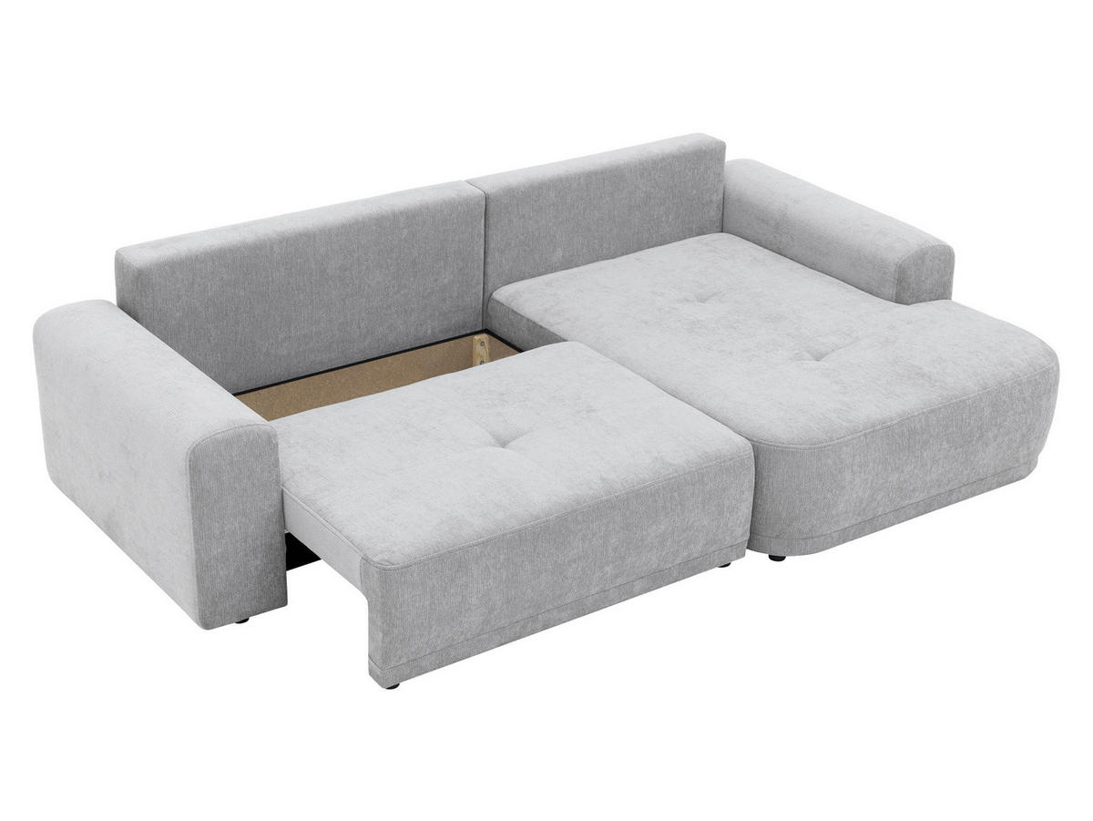 ECKSCHLAFSOFA Passo, Seite: Links - Hellgrau/Schwarz, Holz/Kunststoff (265/166cm) - MIRJAN24