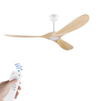 DECKENVENTILATOR DE-16220 60 Zoll ohne Licht mit Fernbedienung Naturholz - Naturfarben, Holz/Metall (152/152/32cm) - ComfortXL