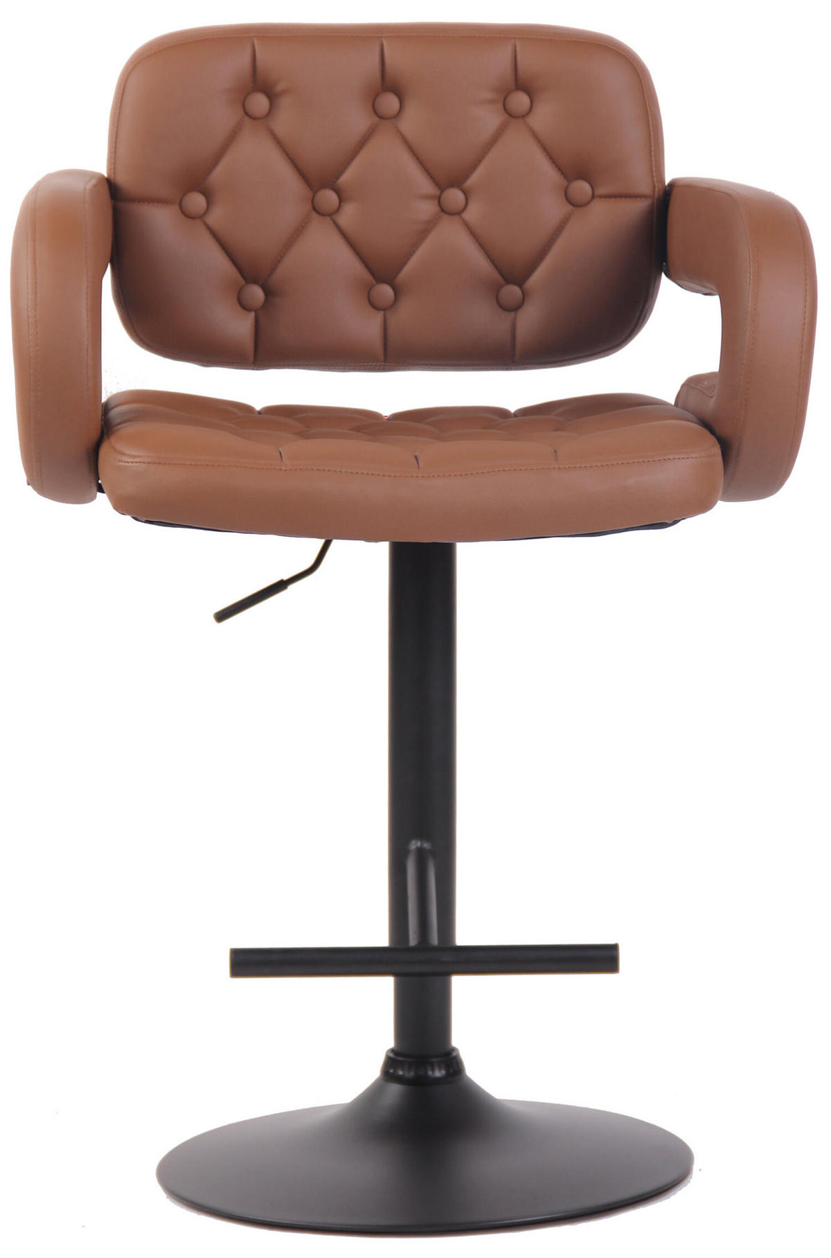 BARHOCKER Dubai, Gestell schwarz, Kunstleder Cognac - Cognac/Schwarz, Kunststoff/Textil (52/100/55cm) - TPFLiving