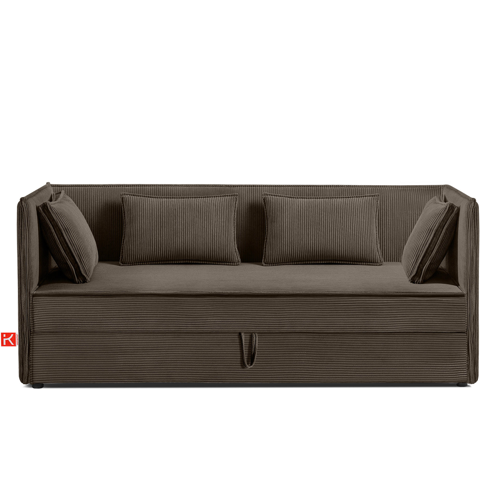 JUGENDBETT ROTI Einzelbett mit Bettkasten, 90x200cm, Bett mit Bonellmatratze, mit Rückenlehne - Schwarz/Braun, Holz/Holzwerkstoff (92/200cm) - KONSIMO®