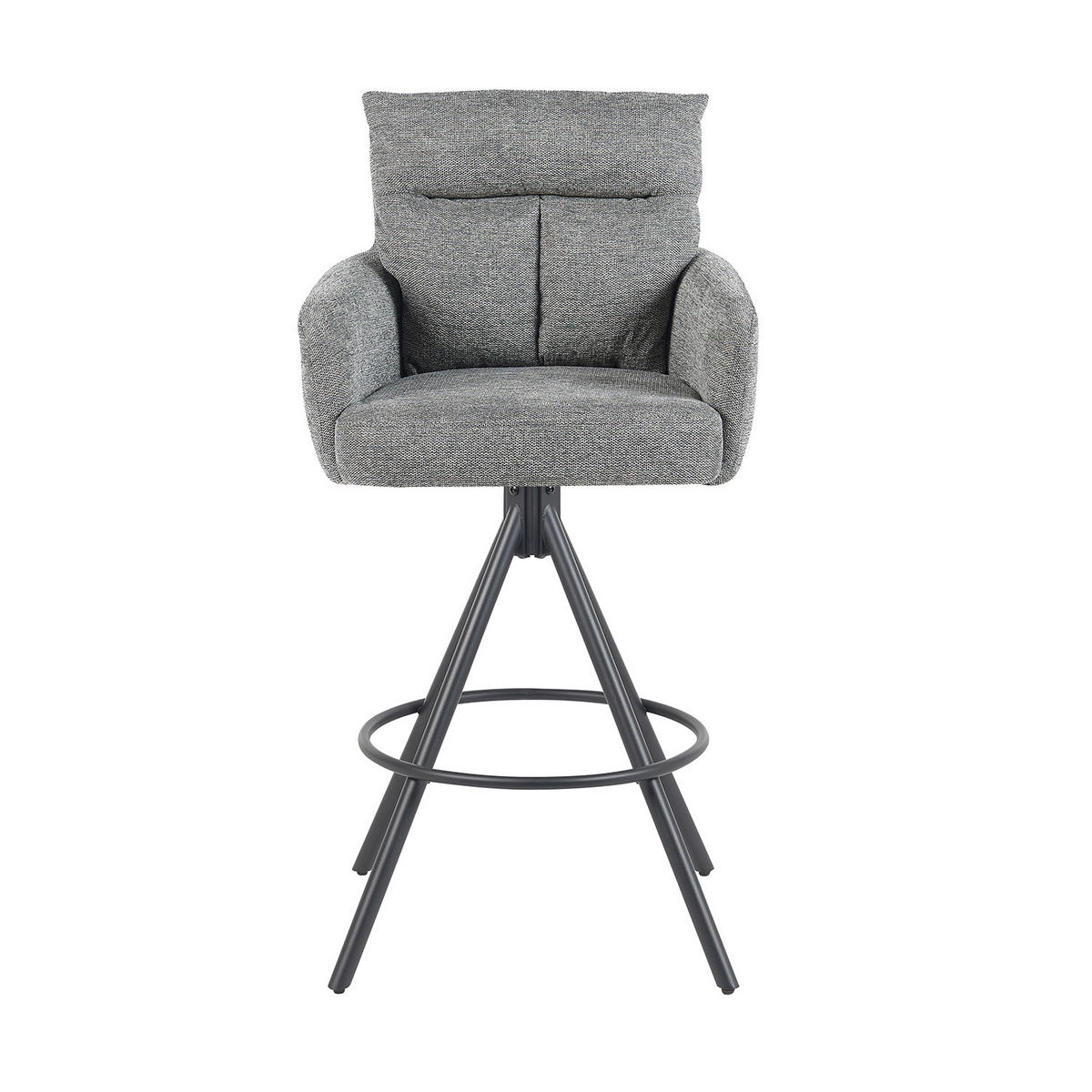 BARHOCKER Lio - Schwarz/Grau, Textil/Metall (54/103/57cm) - DUBI Möbel