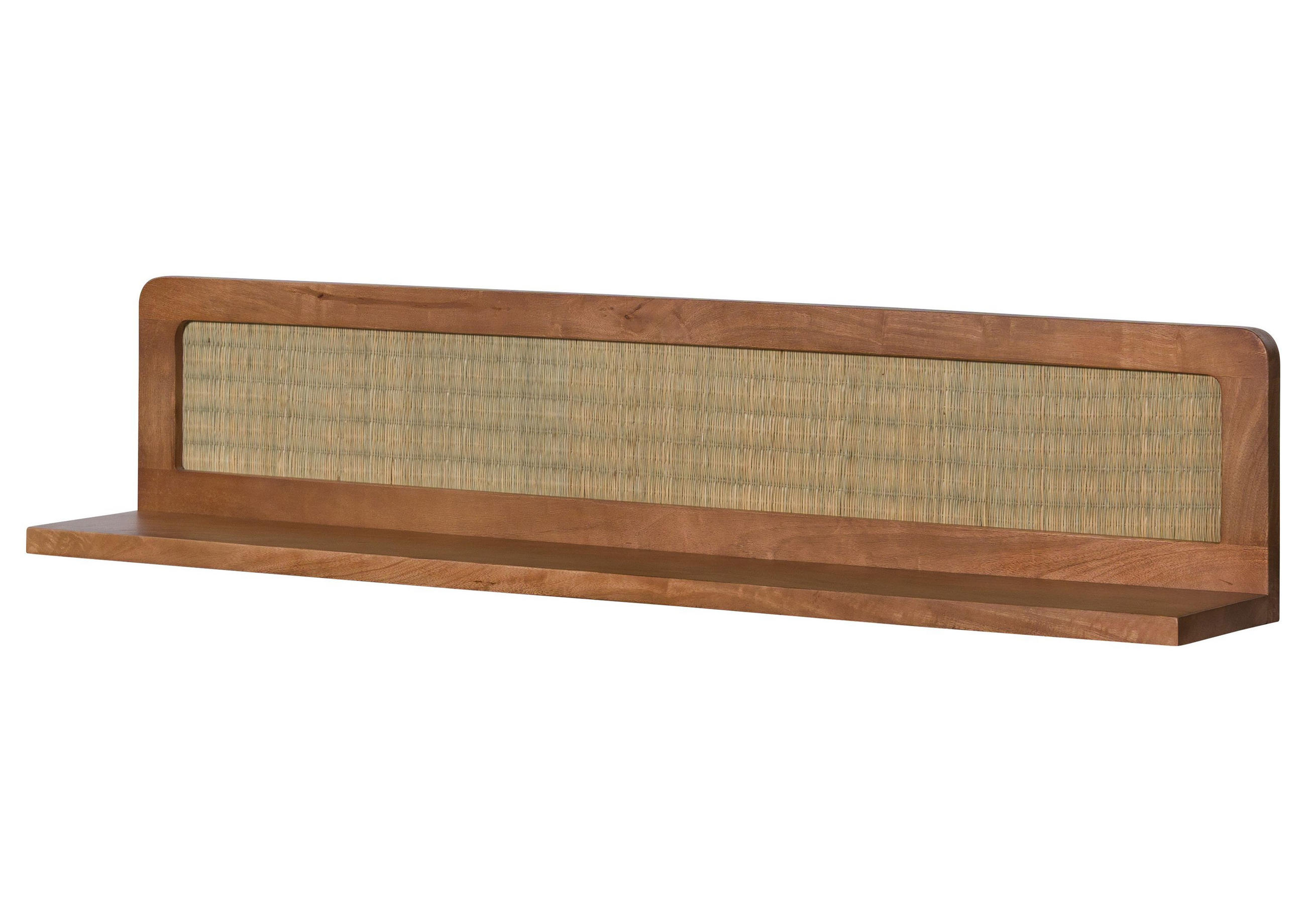 WANDREGAL Mango/Seegras 120x20x25 hellbraun lackiert MIZUMI #120 - Braun, Holz (120/25/20cm) - Massivmoebel24