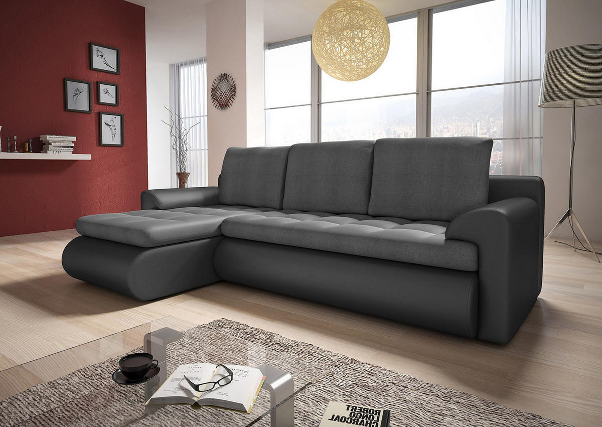ECKSOFA Santi, Seite: Links - Grau, Holz/Textil (226/152cm) - Sofnet
