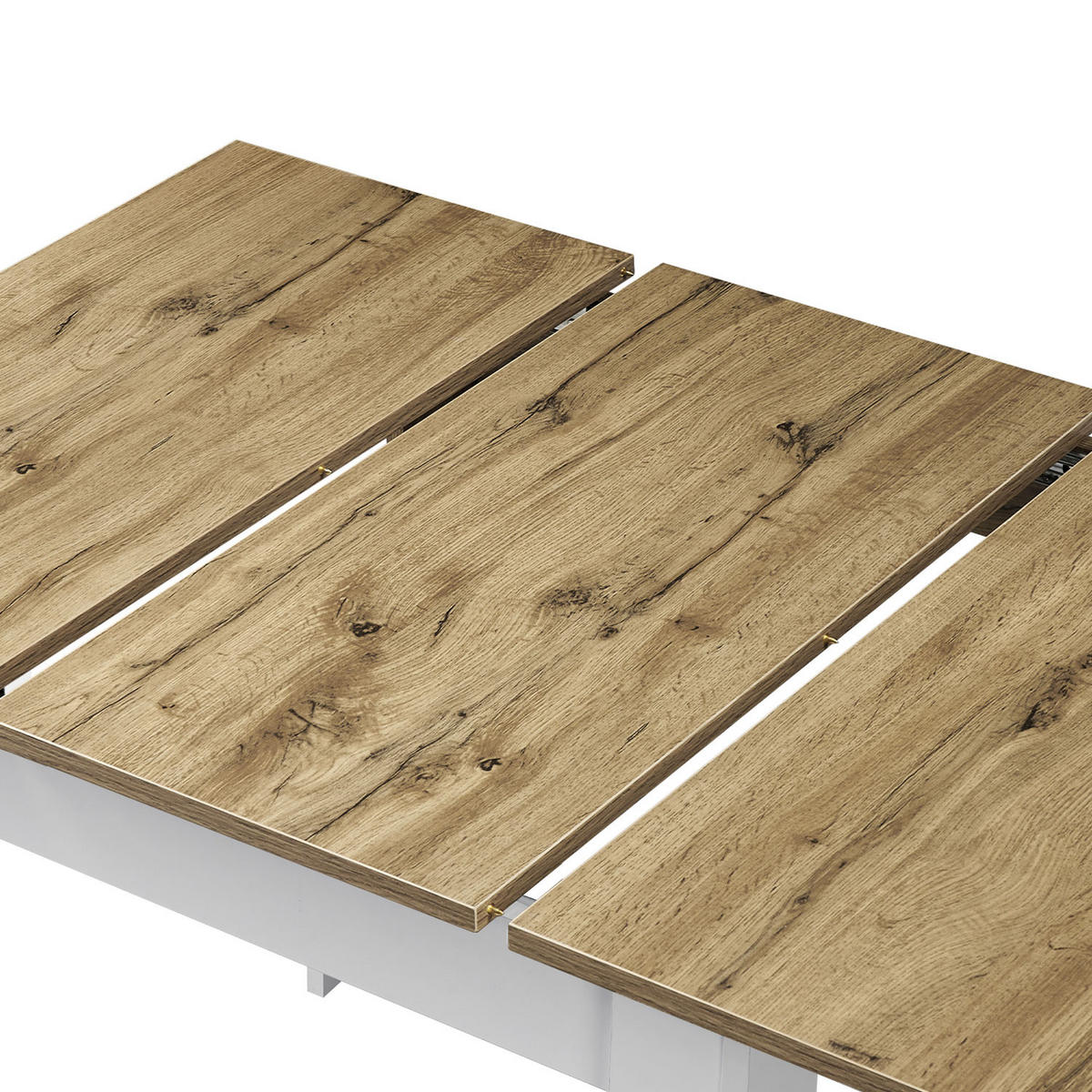 ESSTISCH LIVIUS 80-120/60/74 cm - Weiß/Eiche Artisan, Holzwerkstoff (80/60/74cm) - B&D Home