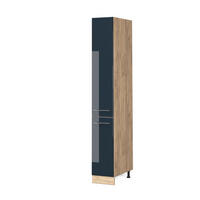 APOTHEKERSCHRANK Fame-Line Dunkelblau Hochglanz 30 cm - Honigeiche/Eiche Wotan, Holzwerkstoff (30/206.8/58cm) - Vicco