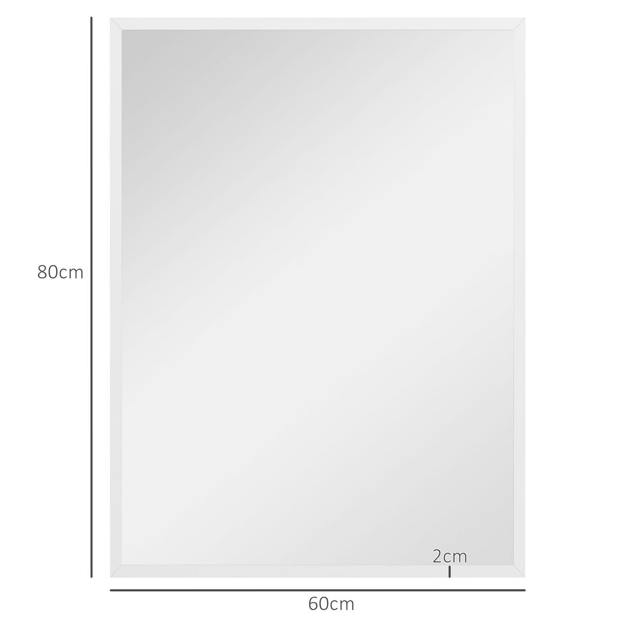 SPIEGEL DE-14262 60/80 cm mit MDF-Rahmen Weiß - Weiß, Glas (60/80/2cm) - ComfortXL