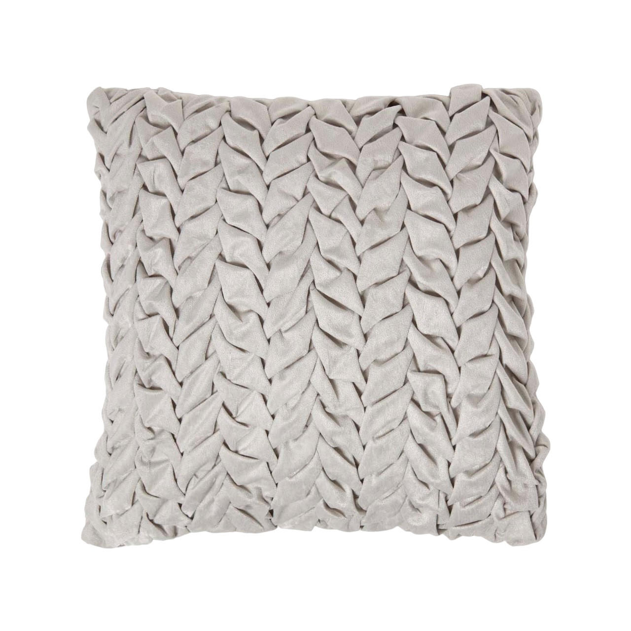 SAMTKISSEN Grace grau 45/45 cm plissiert in Flechtoptik - Grau, Textil (45/45cm) - Homescapes